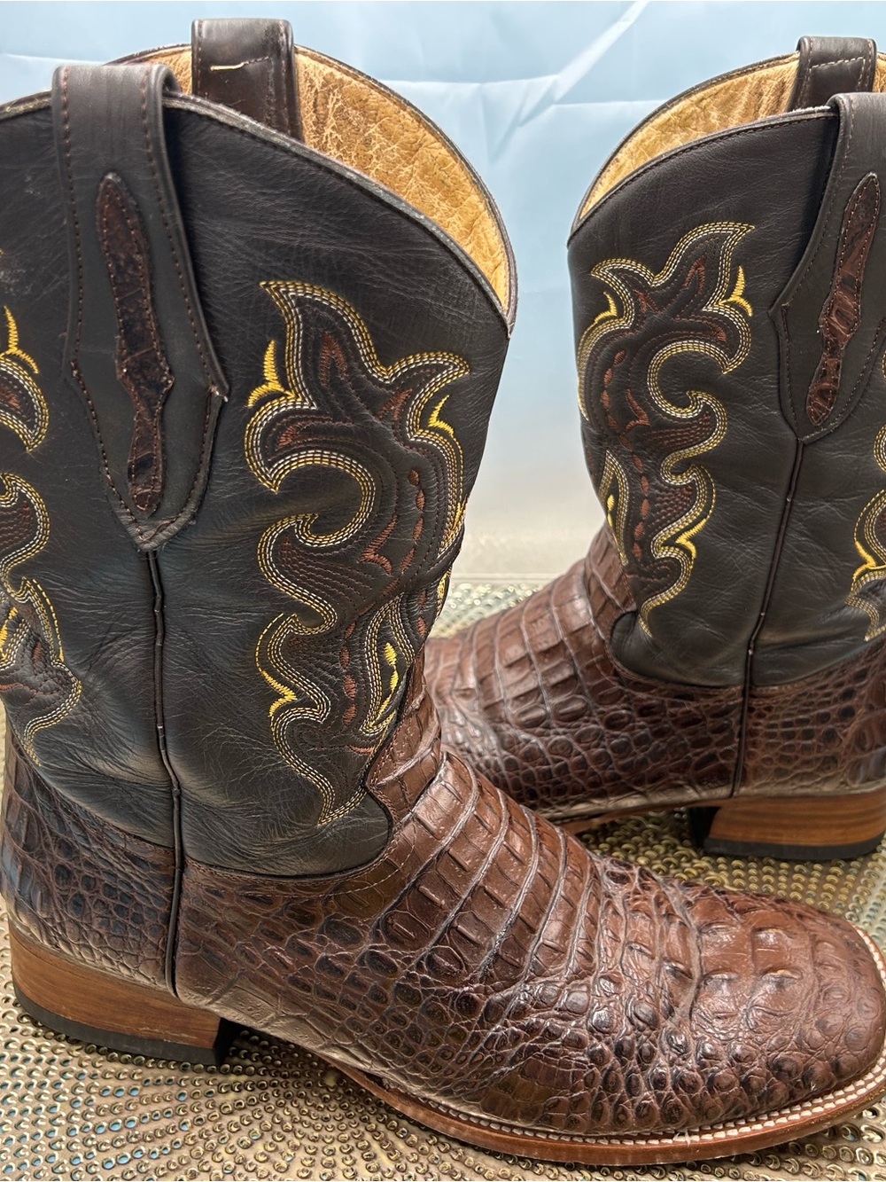 Herencia men 13 exotic croc print cowboy boots